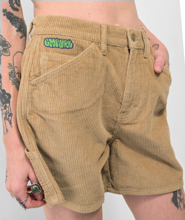 Empyre Laurel Khaki Corduroy Carpenter Shorts - thumbnail 3