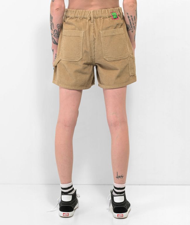 Empyre Laurel Khaki Corduroy Carpenter Shorts - thumbnail 2