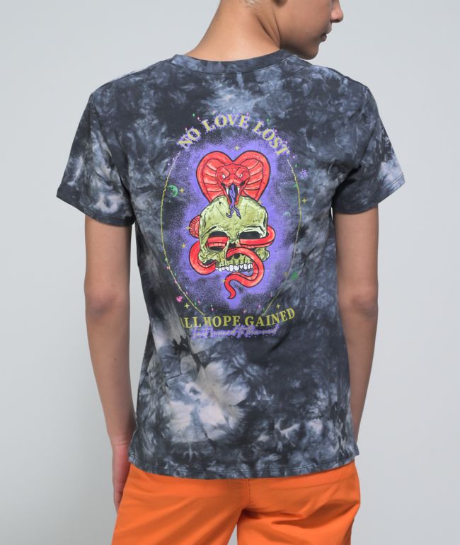 Empyre Laynie Skull Black & Grey Tie Dye T-Shirt