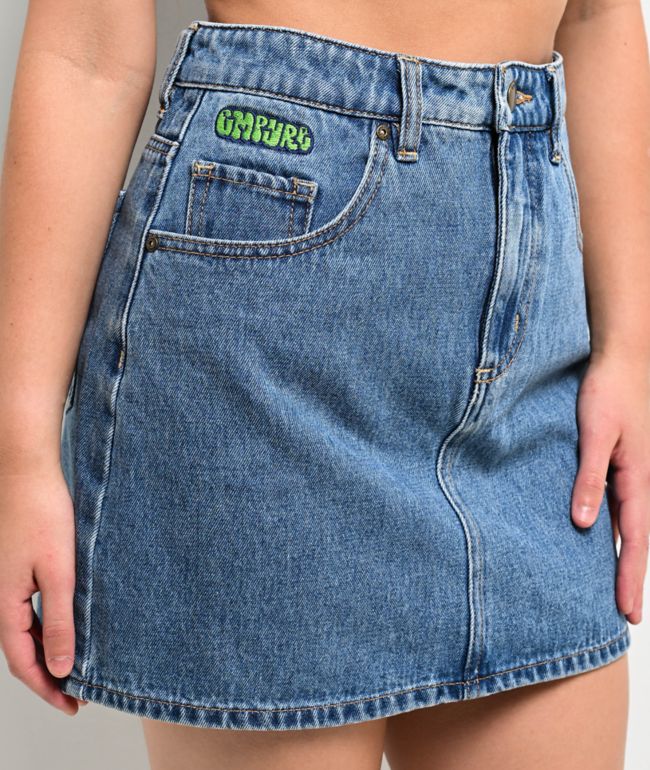 Empyre Leah Billie Wash Blue Denim Skirt - thumbnail 3