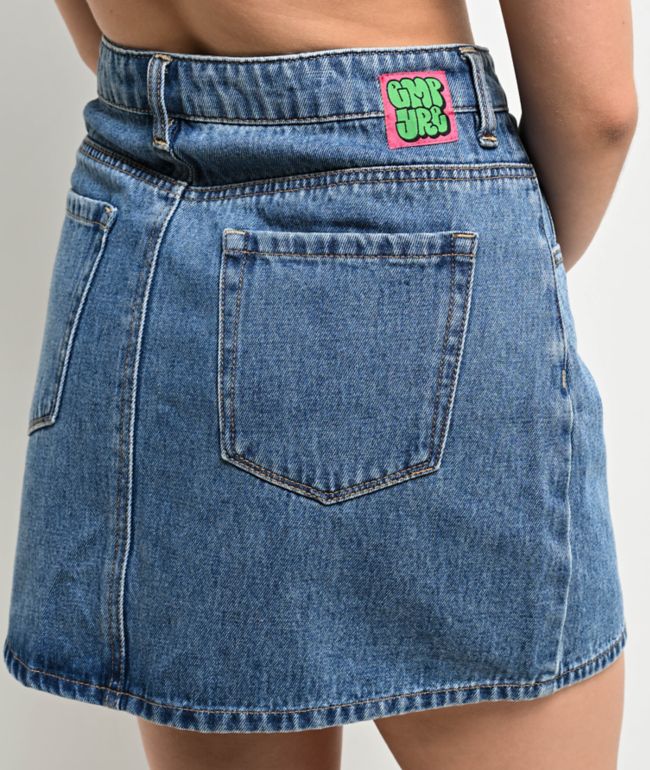 Empyre Leah Billie Wash Blue Denim Skirt - thumbnail 2
