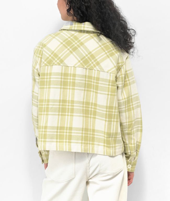Empyre Lita Green Crop Flannel Shirt - thumbnail 2