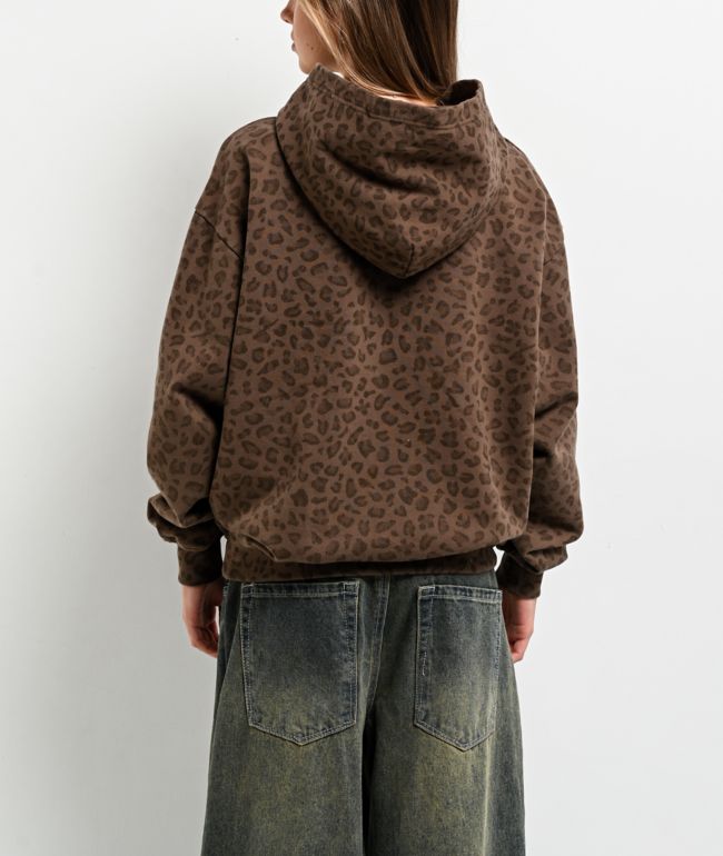 Empyre Love Kills Brown Wash Leopard Hoodie - thumbnail 2