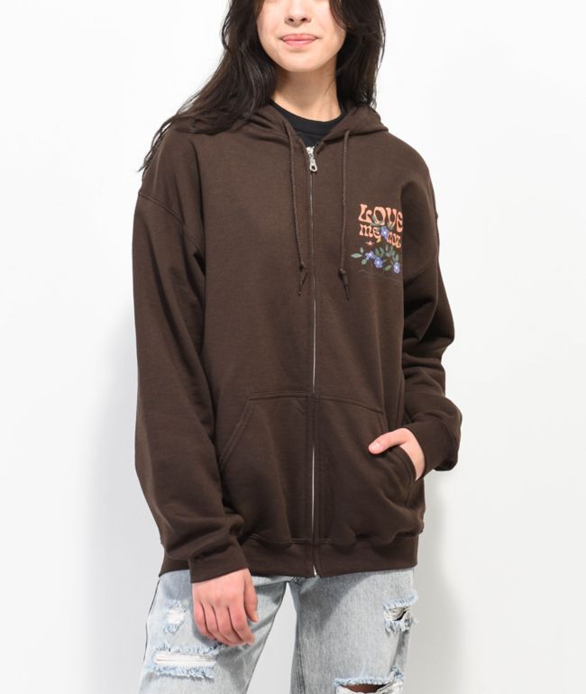 Empyre Love Me Not Brown Zip Hoodie