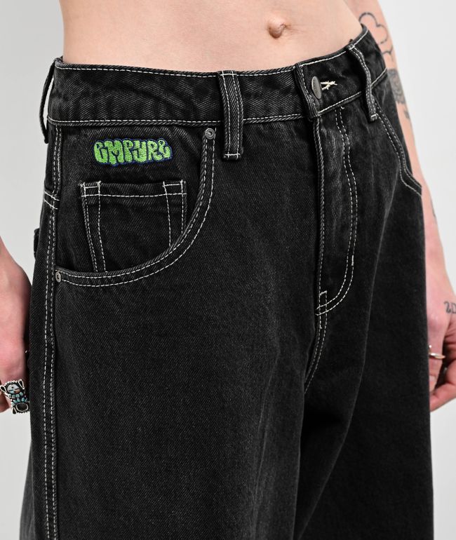 Empyre Marble Extent Wide Leg Black Denim Jeans - thumbnail 3