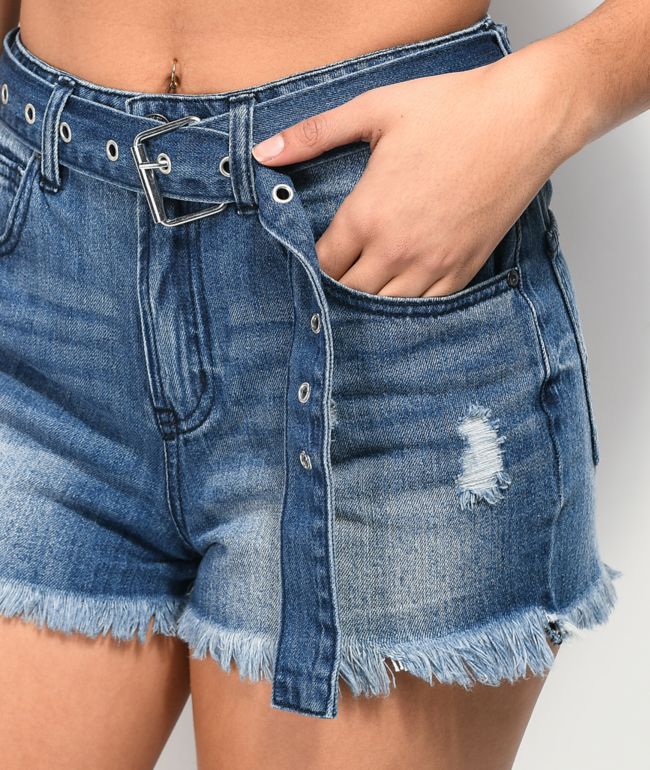 Empyre Melanie Belted Denim Shorts - thumbnail 3