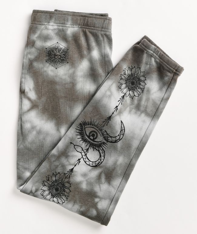 Empyre Meleah Grey Tie Dye Jogger Sweatpants - thumbnail 3