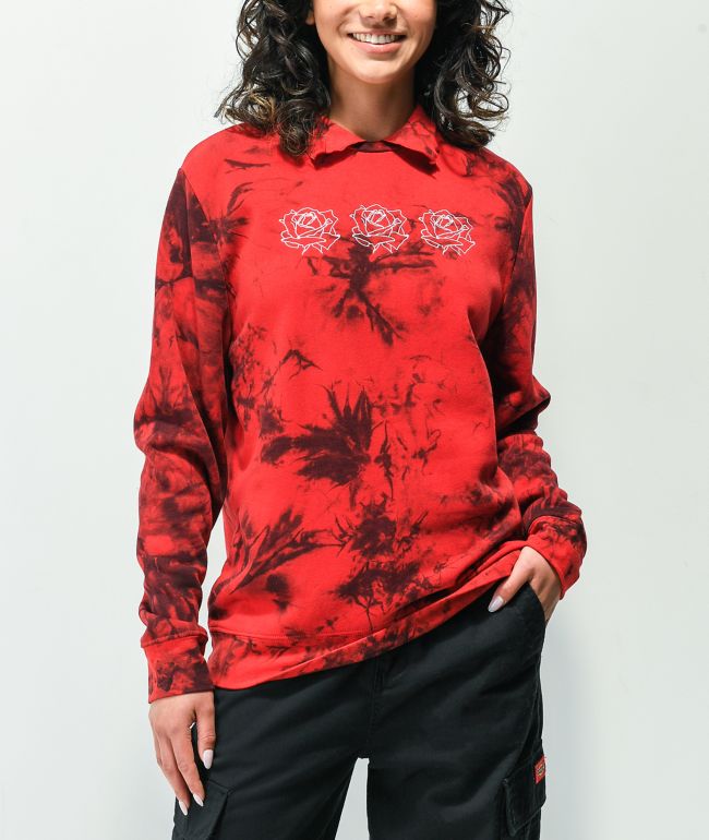 Empyre Morna Roses Red & Black Tie Dye Sweatshirt