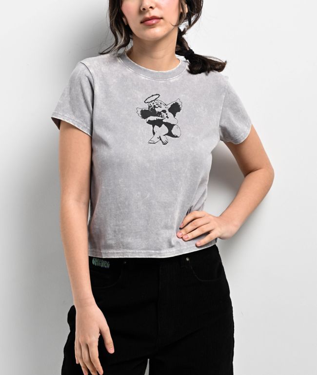 Empyre Ricky Angel Grey Mineral Wash T-Shirt