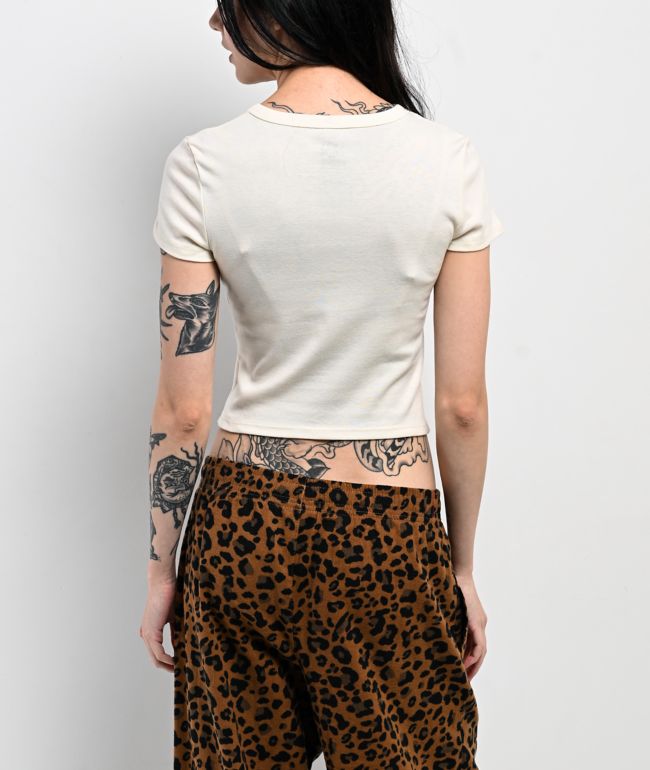 Empyre Roar Beige Crop T-Shirt - thumbnail 2