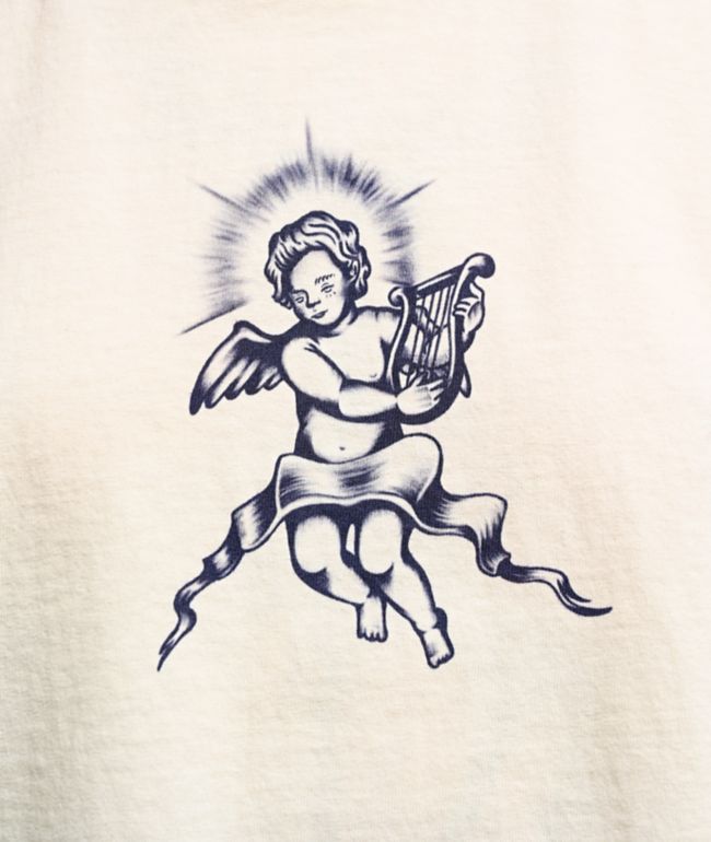 Empyre Rose Cherub Beige Crop Tank Top - thumbnail 3