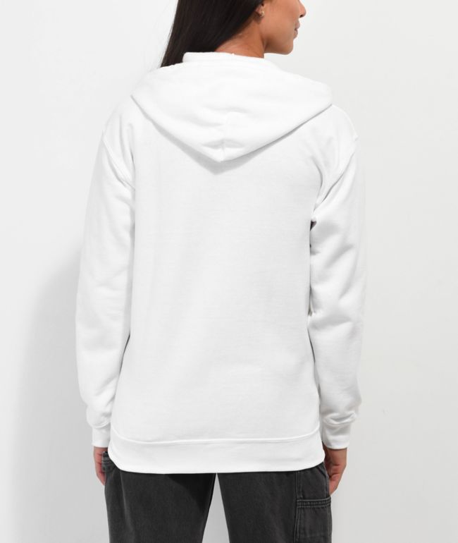 Empyre Rose Rhinestone White Zip Hoodie - thumbnail 2