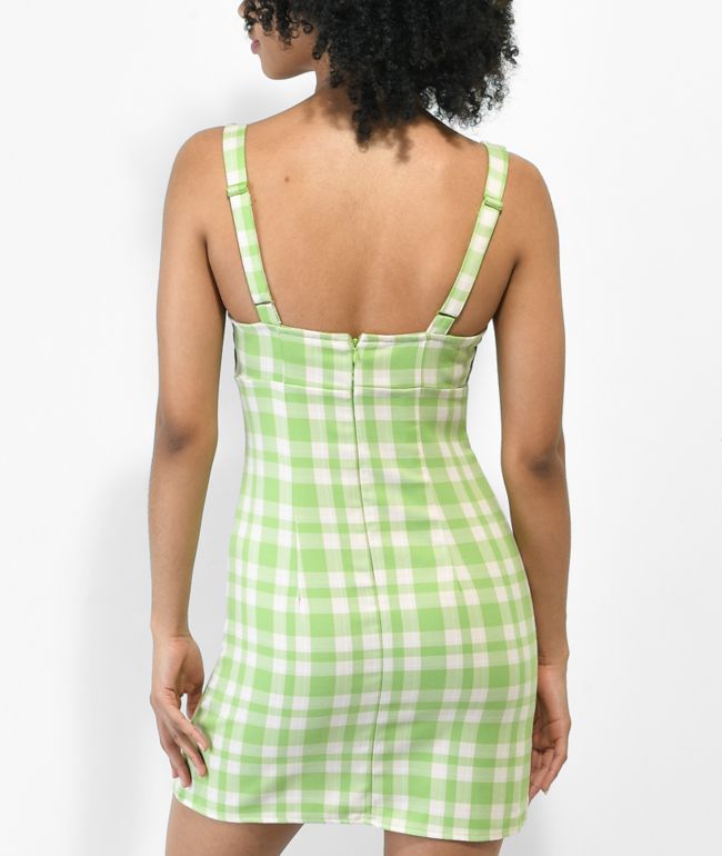 Empyre Sasha Green Plaid Tank Dress - thumbnail 3
