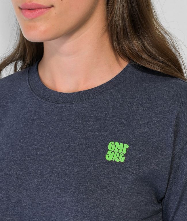 Empyre Stacked Logo Blue Crop T-Shirt - thumbnail 2