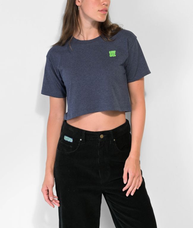 Empyre Stacked Logo Blue Crop T-Shirt