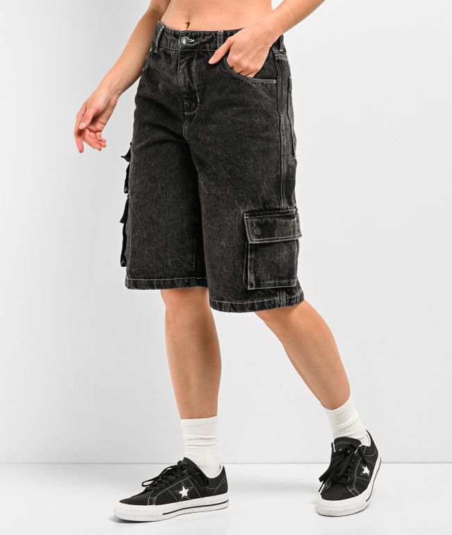 Empyre Sydney Bold Black Wash Cargo Shorts - thumbnail 3