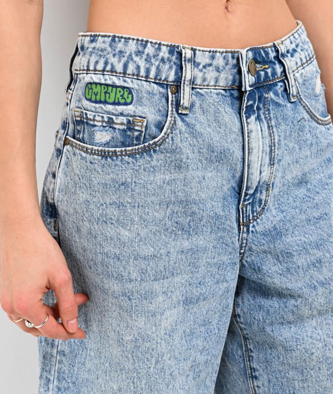 Empyre Sydney Partay Blue Light Wash Denim Shorts - thumbnail 3