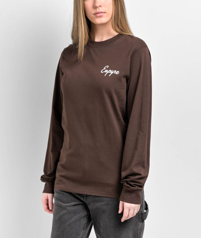 Empyre Talk Is Cheap Brown Long Sleeve T-Shirt - thumbnail 2