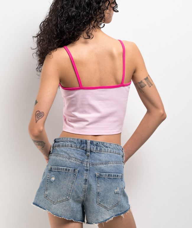 Empyre Terrie Pink Crop Tank Top - thumbnail 2