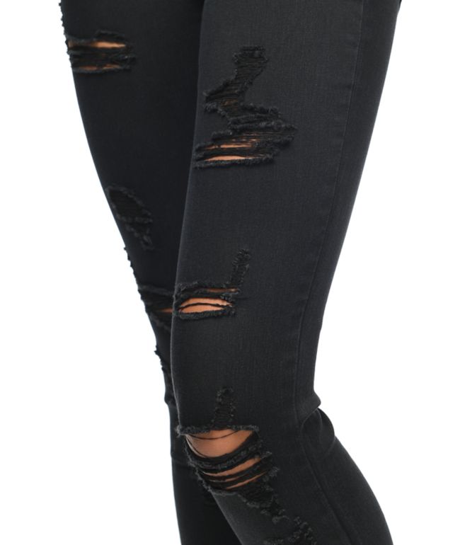 Empyre Tessa Shredded Black Skinny Jeans - thumbnail 3