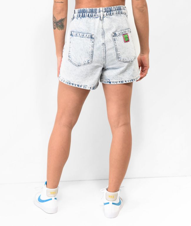 Empyre Tori Blue Pleated Denim Skate Shorts - thumbnail 2