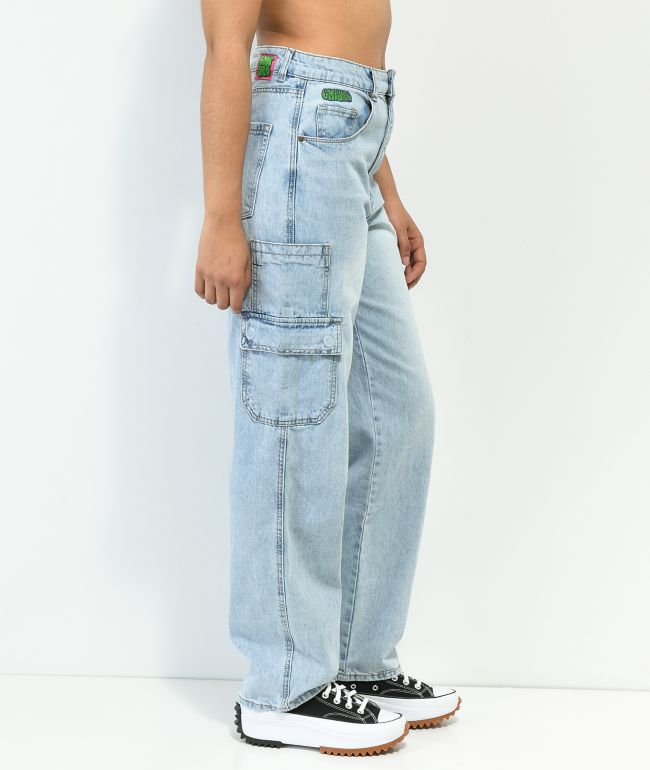 Empyre Tori Light Blue Wash Cargo Skate Jeans - thumbnail 3