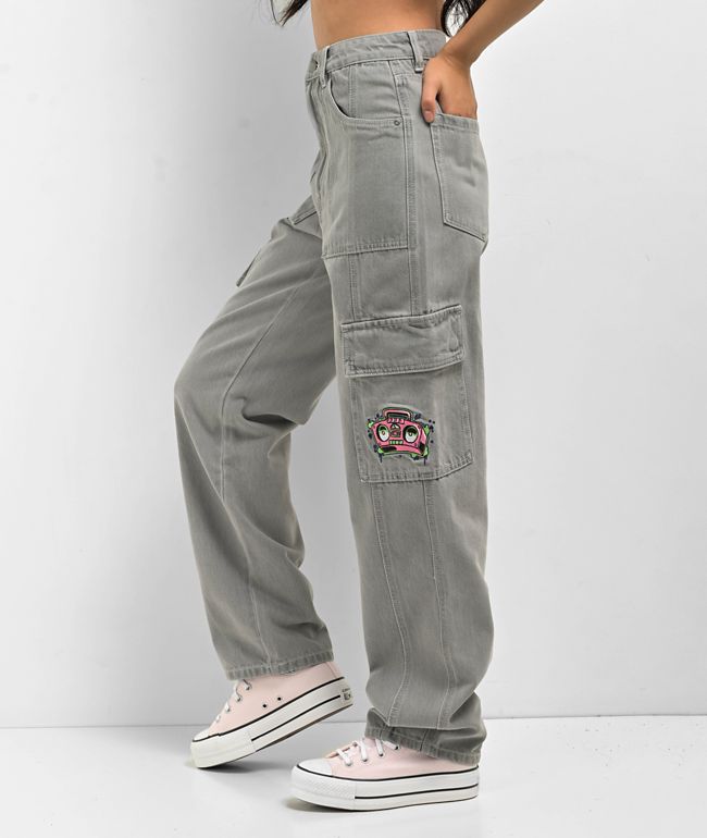 Empyre Tori Porkchop Pocket Grey Cargo Skate Jeans - thumbnail 3