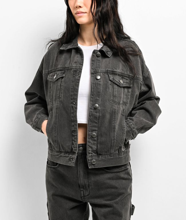 Empyre Trucker Coal Black Button Up Denim Jacket