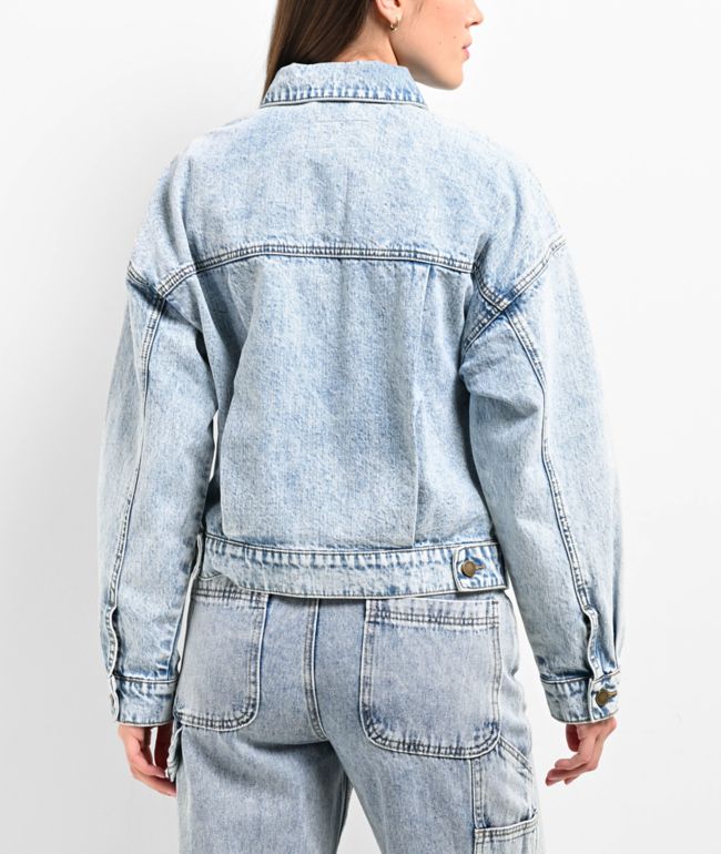 Empyre Trucker Light Blue Wash Button Up Denim Jacket - thumbnail 2
