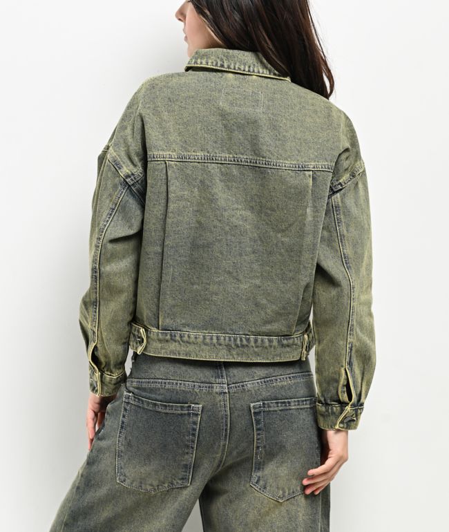 Empyre Trucker Petrol Wash Denim Jacket - thumbnail 2