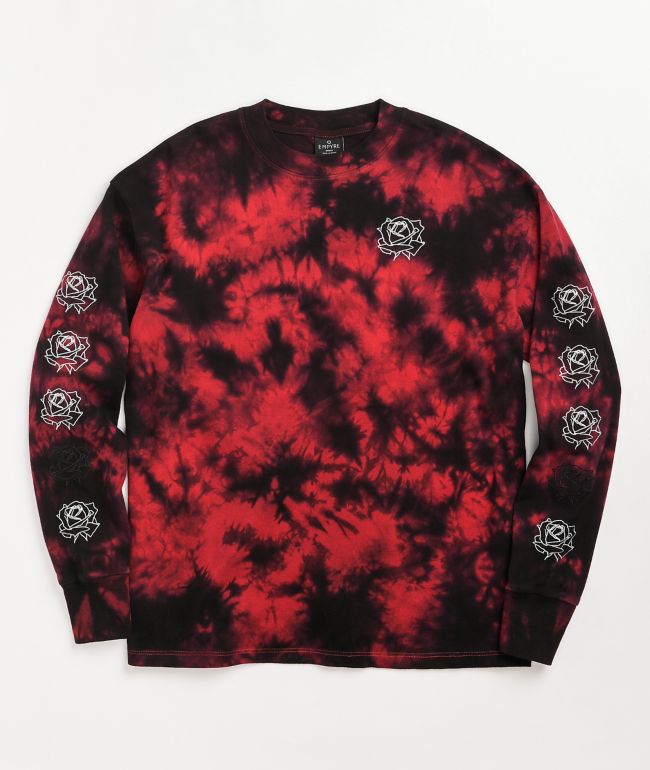 Empyre Velma Rose Black & Red Tie Dye Long Sleeve T-Shirt