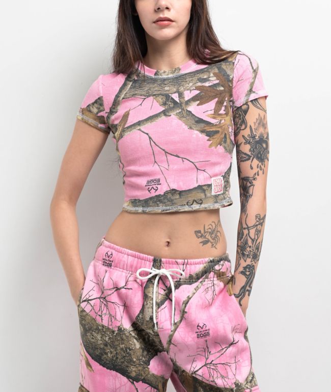 Empyre x Realtree EDGE Colors Pink Thermal Crop T-Shirt