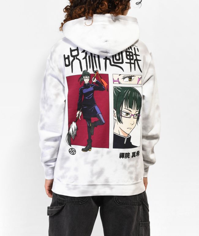 Episode x Jujutsu Kaisen Maki Grey & White Tie Dye Hoodie