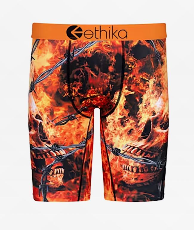Ethika Kids Fire Inside Orange Boxer Briefs