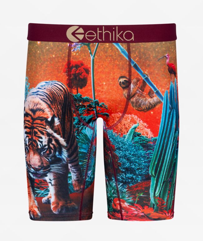 Ethika Kids Forest Tiger Red Boxer Briefs