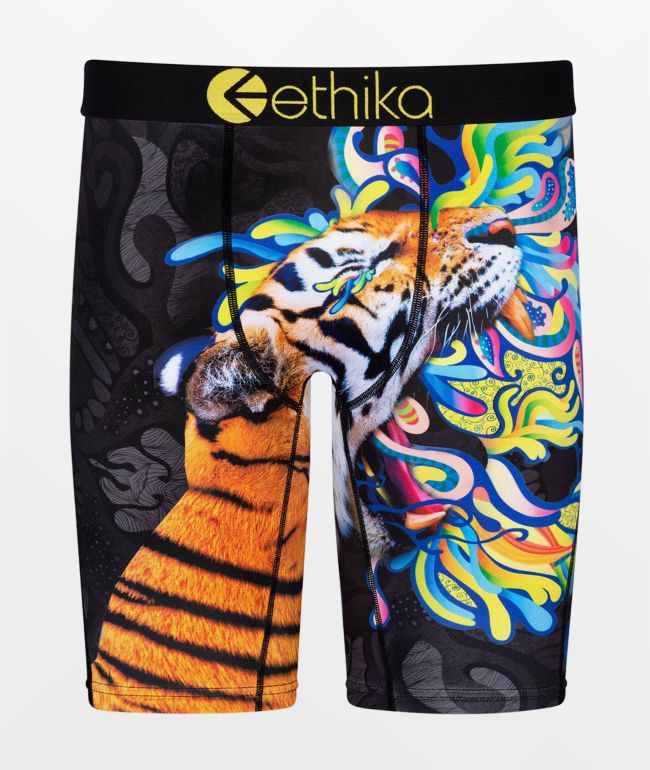 Ethika Kids Painted Tiger Black Boxer Briefs