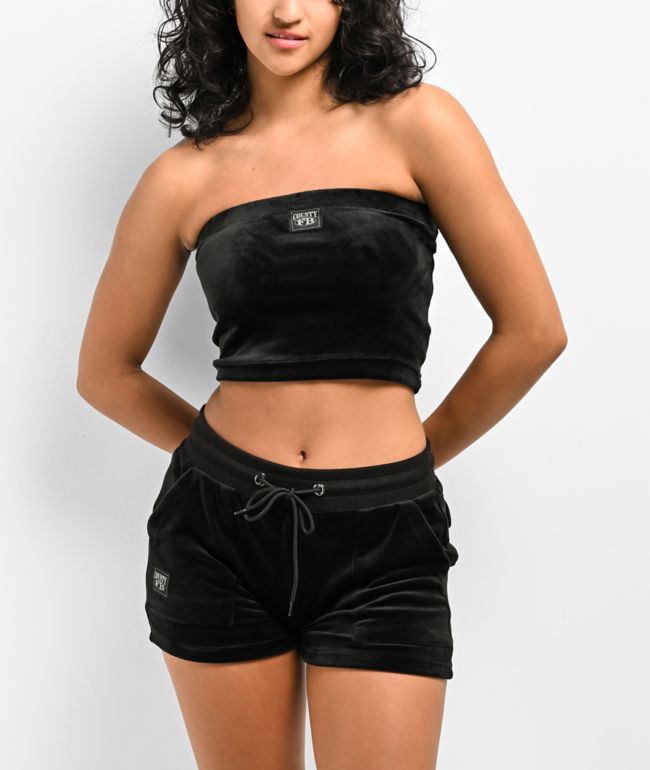 FB County Black Velour Tube Top