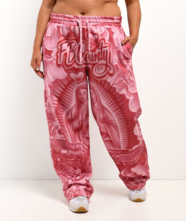 FB County Mi Amor Rhinestone Pink Sweatpants - thumbnail 3