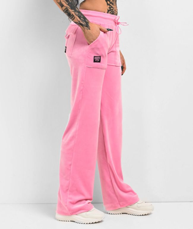 FB County Pink Velour Track Pants - thumbnail 3