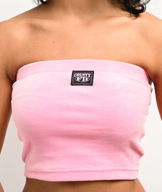 FB County Pink Velour Tube Top - thumbnail 3