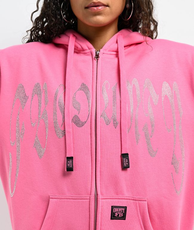 FB County Rhinestone Pink Hoodie - thumbnail 3