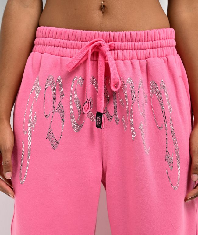 FB County Rhinestone Pink Sweatpants - thumbnail 3