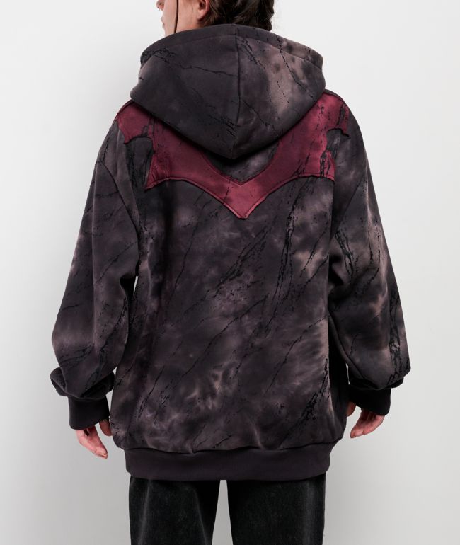 FB County Rhinestone Skull Black Wash Hoodie - thumbnail 2
