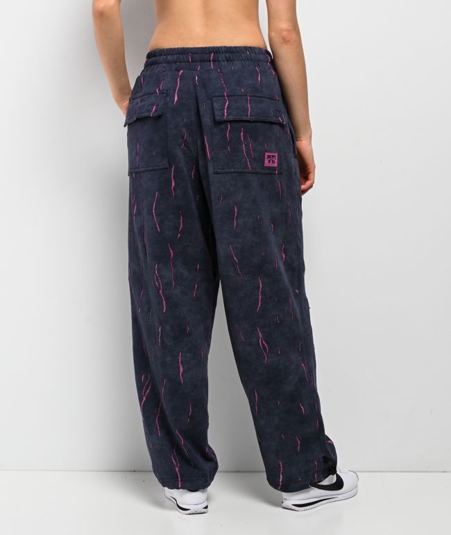 FB County Ripped Up Black Wash Sweatpants - thumbnail 2