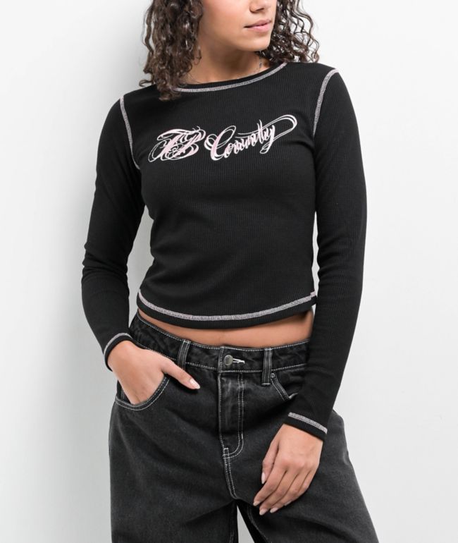 FB County Thermal Black Long Sleeve T-Shirt