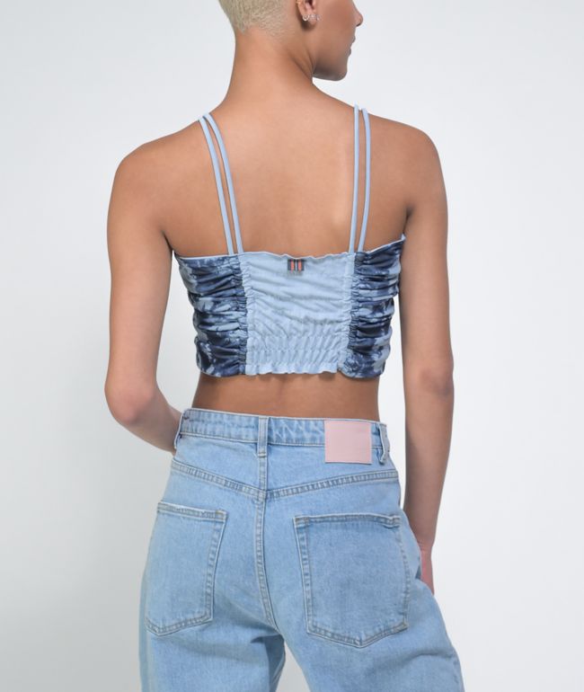 FILA Allanis Ruched Blue Tie Dye Cami Tank Top - thumbnail 2