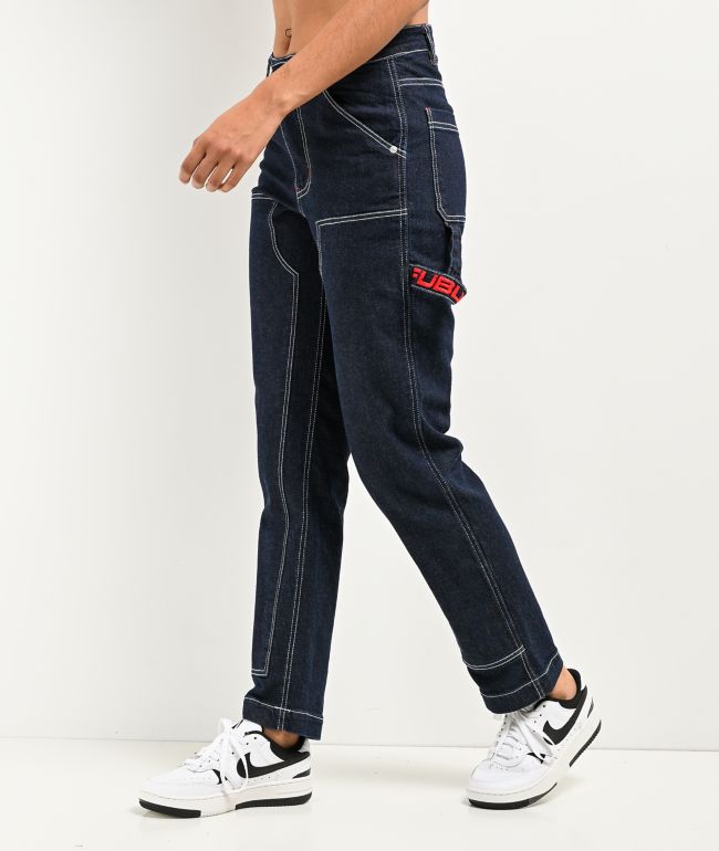 FUBU Classic Dark Blue Double Knee Carpenter Jeans - thumbnail 3