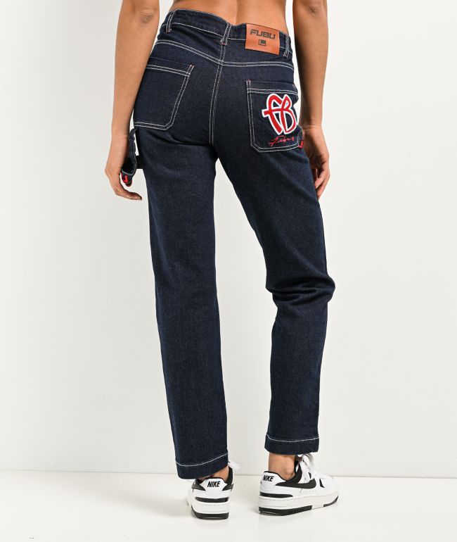 FUBU Classic Dark Blue Double Knee Carpenter Jeans - thumbnail 2