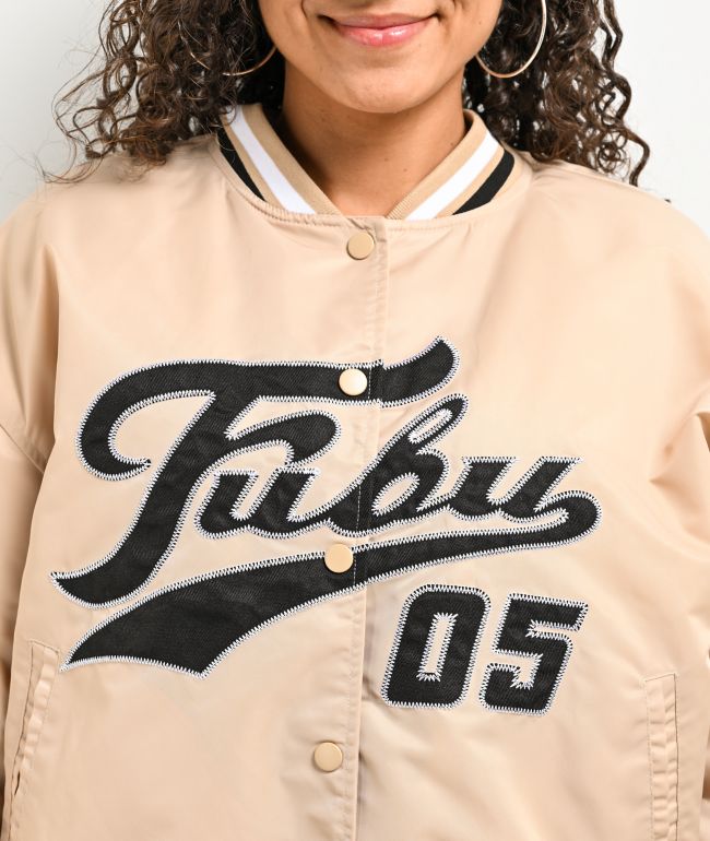 FUBU Logo Beige Varsity Jacket - thumbnail 3