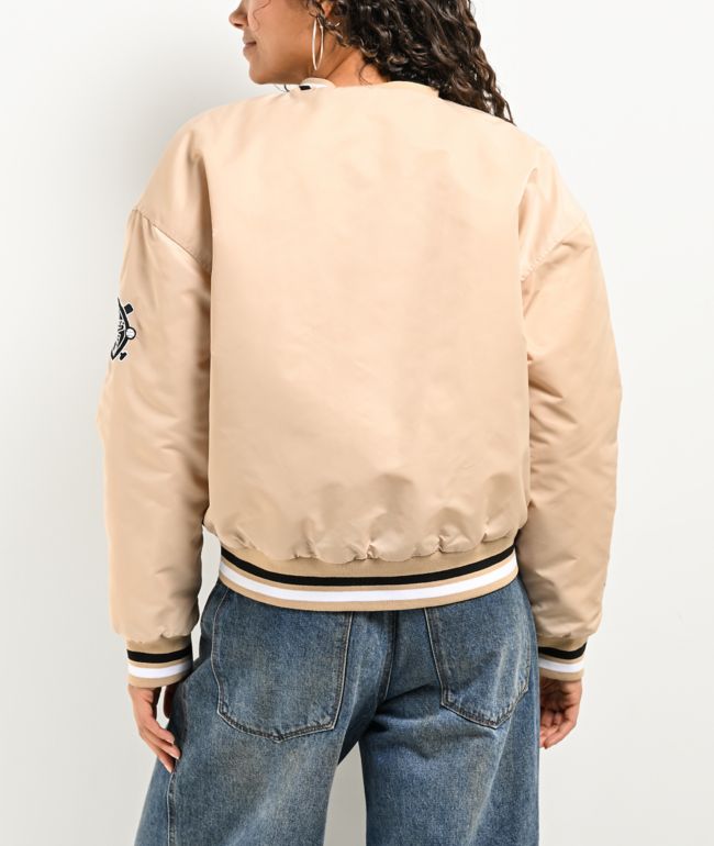 FUBU Logo Beige Varsity Jacket - thumbnail 2
